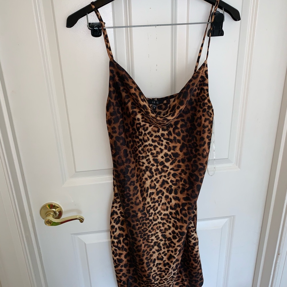Cheetah satin dress